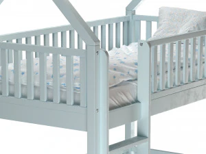 Childrens bunk bed Torren entrance from the facade - Solid Beech 02 3D Model