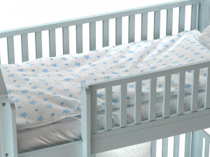 Childrens bunk bed Torren entrance from the facade - Solid Beech 02 3D Model