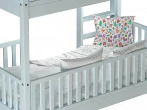 Childrens bunk bed Torren entrance from the facade - Solid Beech 02 3D Model
