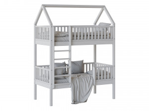 Childrens bunk bed Torren entrance from the facade - Solid Beech 02 Modelo 3D