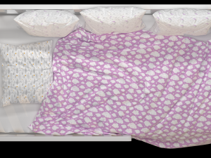 Childrens bed Naomi with board - Solid Beech 3D 模型
