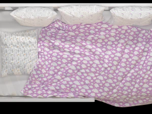 Childrens bed Naomi with board - Solid Beech 3D Model
