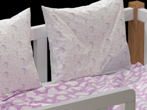 Childrens bed Naomi with board - Solid Beech 3D Model