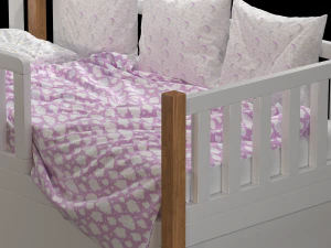 Childrens bed Naomi with board - Solid Beech 3D Model