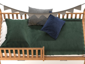 Childrens bed house Wigwam with board - solid Beech 02 Modelo 3D