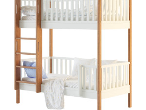 Childrens bunk bed Torren entrance from the facade - Solid Beech Modelo 3D