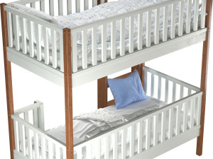 Childrens bunk bed Torren entrance from the facade - Solid Beech Modelo 3D