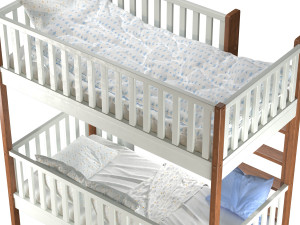 Childrens bunk bed Torren entrance from the facade - Solid Beech Modelo 3D