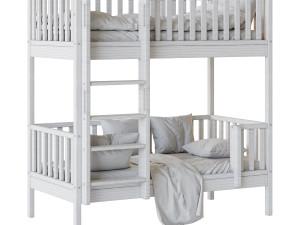 Childrens bunk bed Torren entrance from the facade - Solid Beech Modelo 3D