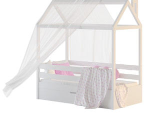 Childrens bed house Brunet - Solid Beech 02 3D Model