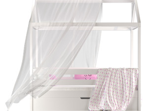 Childrens bed house Brunet - Solid Beech 02 3Dモデル