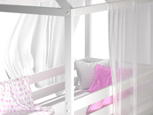 Childrens bed house Brunet - Solid Beech 02 3Dモデル