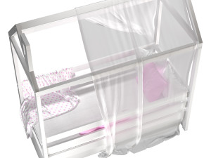 Childrens bed house Brunet - Solid Beech 02 3Dモデル