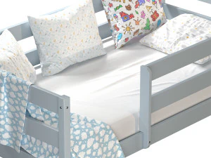 Kinderbett Alta mit massiver Buchenplatte 3D Modell