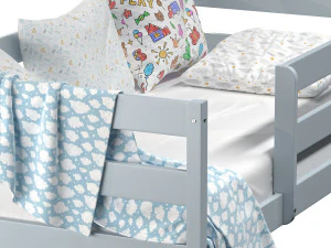 Kinderbett Alta mit massiver Buchenplatte 3D Modell