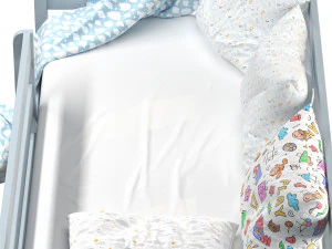 Kinderbett Alta mit massiver Buchenplatte 3D Modell