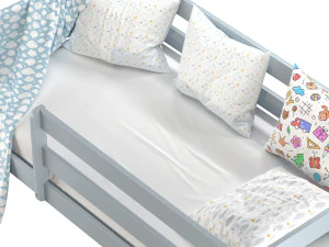 Kinderbett Alta mit massiver Buchenplatte 3D Modell