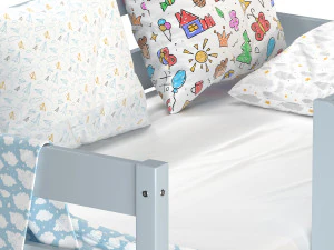 Kinderbett Alta mit massiver Buchenplatte 3D Modell