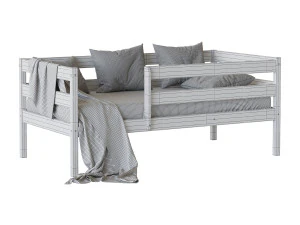 Kinderbett Alta mit massiver Buchenplatte 3D Modell