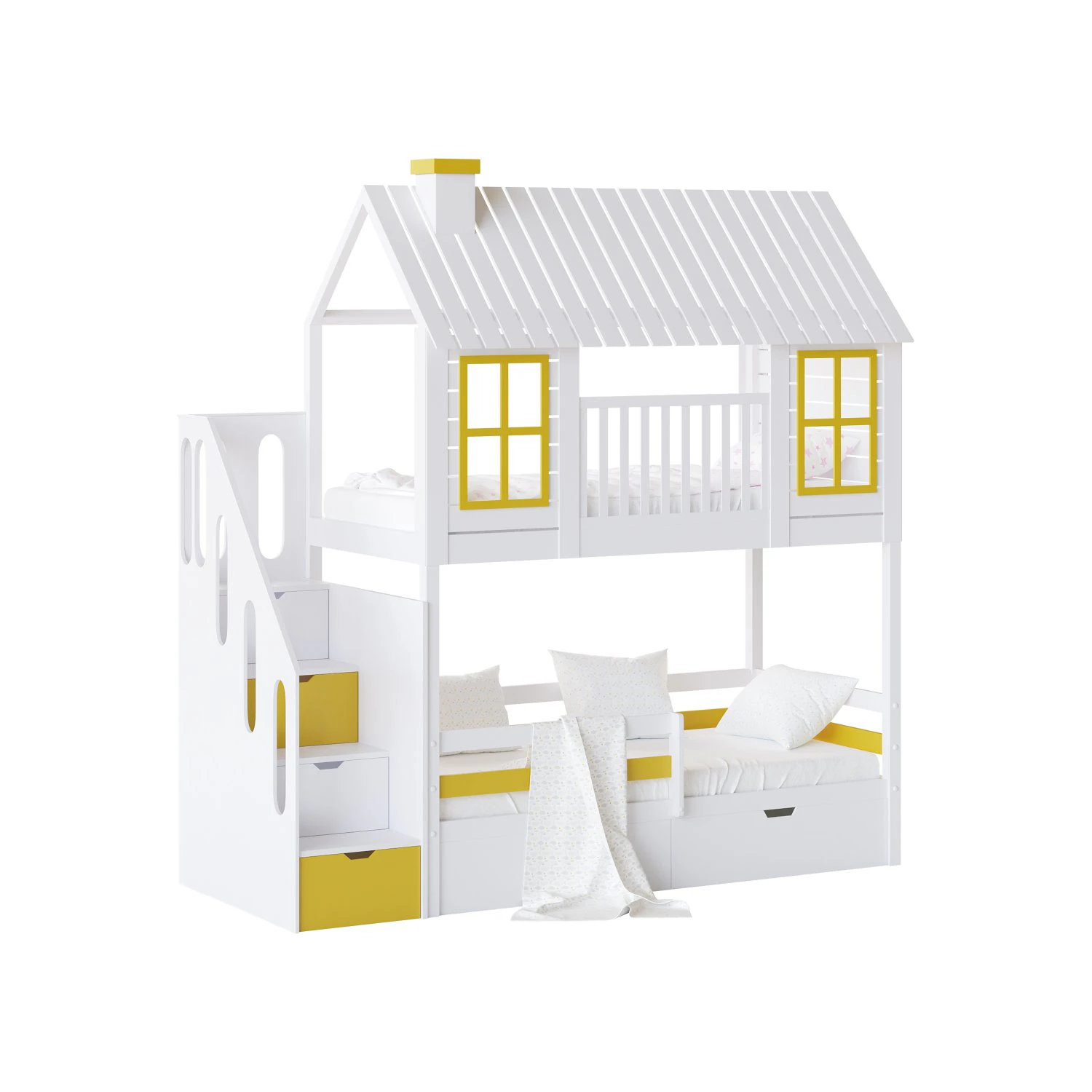 Childrens bunk bed Tora - Solid Beech 3D Model .c4d .max .obj .3ds .fbx .stl .blend 
