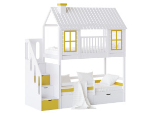 Childrens bunk bed Tora - Solid Beech Modèle 3D