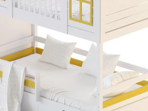 Childrens bunk bed Tora - Solid Beech 3D Model