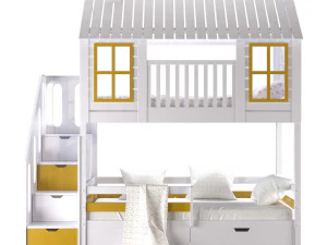 Childrens bunk bed Tora - Solid Beech 3D Model