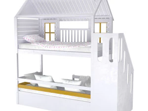 Childrens bunk bed Tora - Solid Beech 3D Model