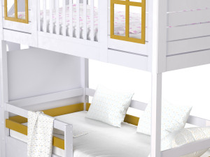 Childrens bunk bed Tora - Solid Beech Modèle 3D