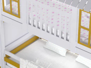 Childrens bunk bed Tora - Solid Beech 3D Model
