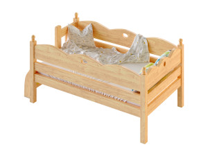 Childrens bed with removable sides Cradle made of solid beech 3D 모델