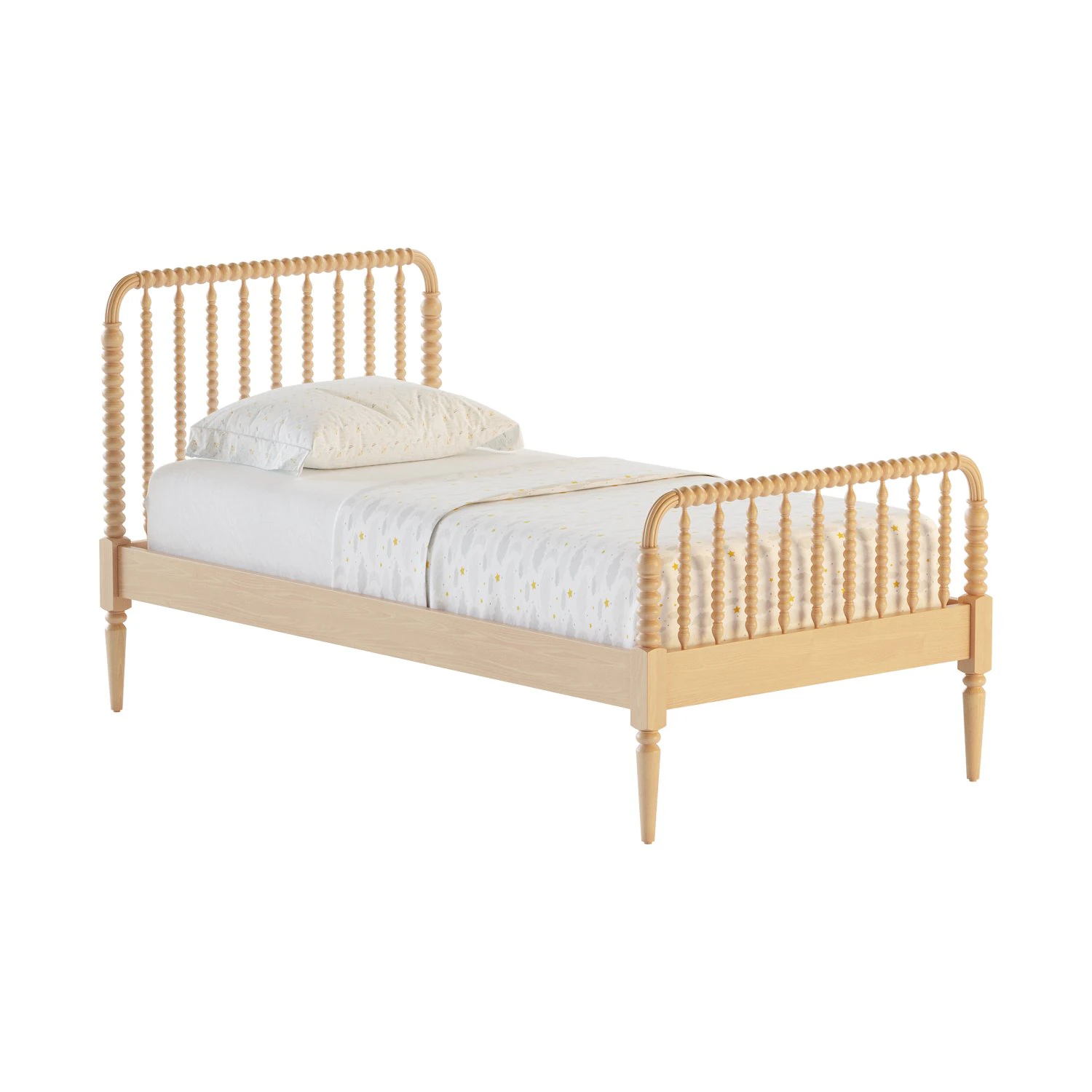 Jenny Lind Kids Maple Wood Spindle Twin Bed 3D Model .c4d .max .obj .3ds .fbx .stl .blend 