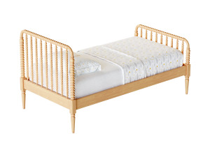 Jenny Lind Kids Maple Wood Spindle Twin Bed Modelo 3D
