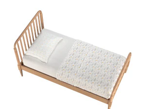 Jenny Lind Kids Maple Wood Spindle Twin Bed 3D Model