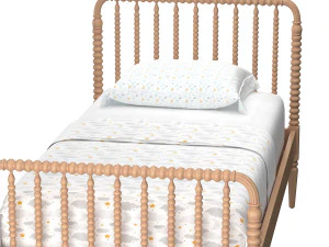 Jenny Lind Kids Maple Wood Spindle Twin Bed 3D Model