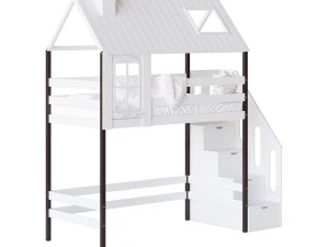 Cama infantil loft Nordkapp - com c&ocirc;moda de escada Modelo 3D