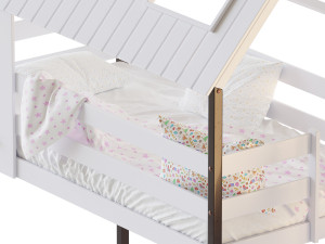 Childrens bed loft house Nordkapp - with ladder chest of drawers Modèle 3D