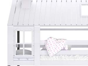 Childrens bed loft house Nordkapp - with ladder chest of drawers Modèle 3D