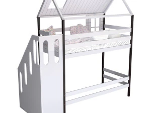 Childrens bed loft house Nordkapp - with ladder chest of drawers 3D Model