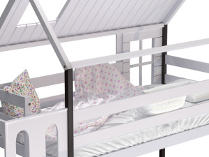 Childrens bed loft house Nordkapp - with ladder chest of drawers Modèle 3D