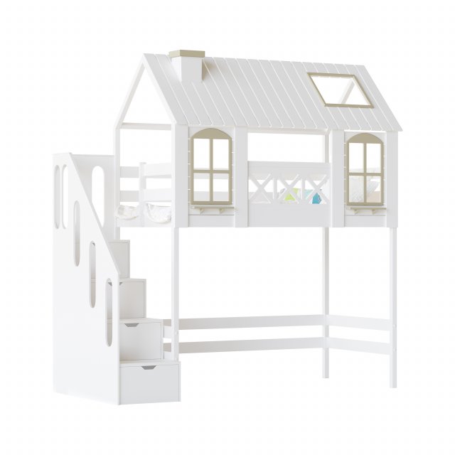 Childrens bed loft house Asnen - with ladder chest of drawers Modelo 3D .c4d .max .obj .3ds .fbx .stl .blend 