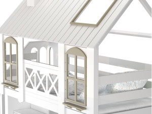 Childrens bed loft house Asnen - with ladder chest of drawers Modelo 3D