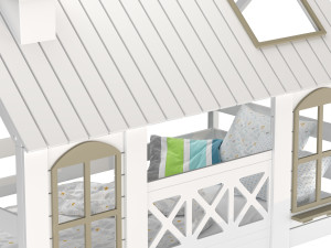 Childrens bed loft house Asnen - with ladder chest of drawers Modelo 3D
