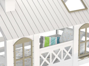 Childrens bed loft house Asnen - with ladder chest of drawers 3D Model