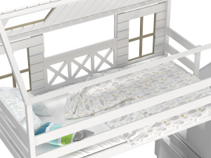 Childrens bed loft house Asnen - with ladder chest of drawers Modelo 3D
