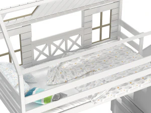 Childrens bed loft house Asnen - with ladder chest of drawers 3D Model