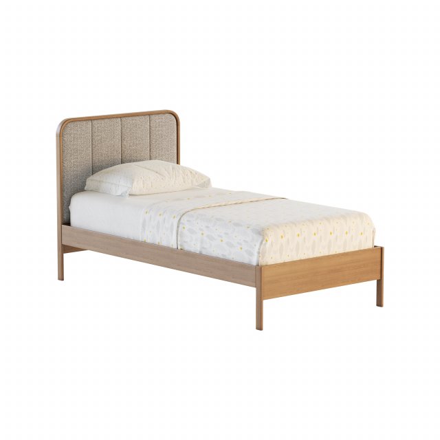 Wes Twin Upholstered Wood Bed 3D Model .c4d .max .obj .3ds .fbx .stl .blend 