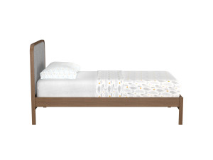 Wes Twin Upholstered Wood Bed 3D Model