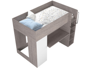 Horizon King Single Loft Bed with Shelves 3D Модель