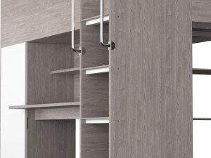 Horizon King Single Loft Bed with Shelves 3D Модель